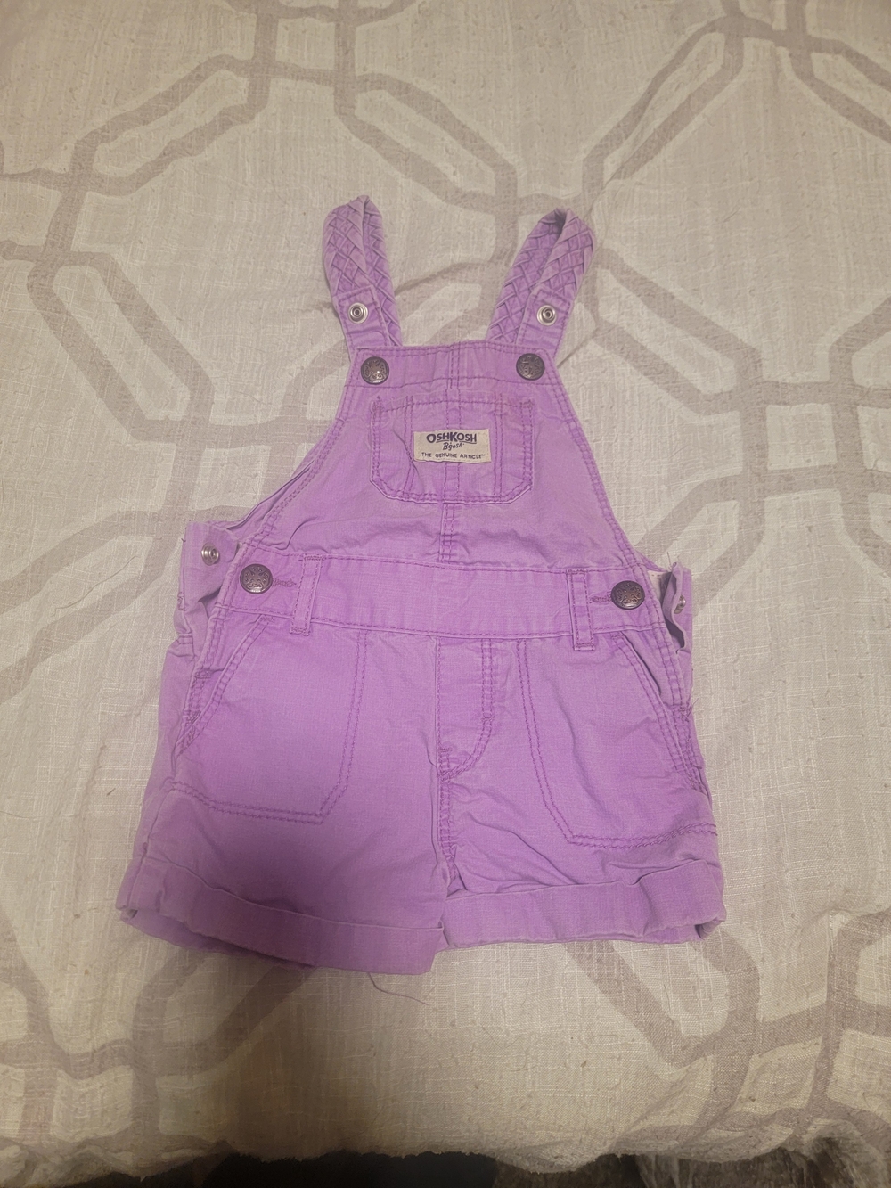 OshKosh B'gosh Lavender Short Overalls with Front Pocket